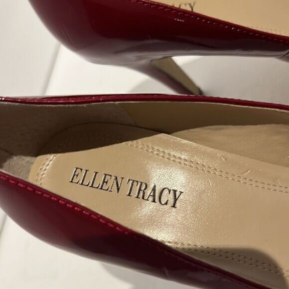 Ellen Tracy Patton Cherry Red Heels Size 7.5 - Picture 12 of 15